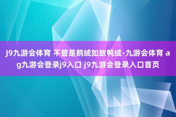 J9九游会体育 不管是鹅绒如故鸭绒-九游会体育 ag九游会登录j9入口 j9九游会登录入口首页